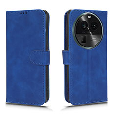 Funda de Cuero Cartera con Soporte Carcasa L01Z para Oppo Find X6 5G Azul