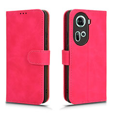 Funda de Cuero Cartera con Soporte Carcasa L01Z para Oppo Reno11 5G Rosa Roja