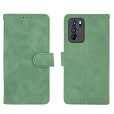 Funda de Cuero Cartera con Soporte Carcasa L01Z para Oppo Reno6 Pro 5G India Verde