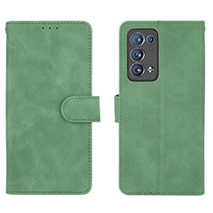 Funda de Cuero Cartera con Soporte Carcasa L01Z para Oppo Reno6 Pro 5G Verde