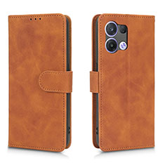 Funda de Cuero Cartera con Soporte Carcasa L01Z para Oppo Reno8 5G Marron