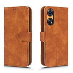 Funda de Cuero Cartera con Soporte Carcasa L01Z para Oppo Reno8 T 4G Marron