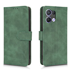 Funda de Cuero Cartera con Soporte Carcasa L01Z para Oppo Reno9 Pro 5G Verde