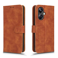 Funda de Cuero Cartera con Soporte Carcasa L01Z para Realme 10 Pro+ Plus 5G Marron