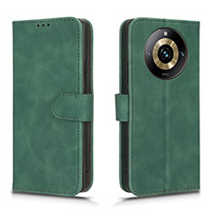 Funda de Cuero Cartera con Soporte Carcasa L01Z para Realme 11 Pro 5G Verde