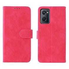 Funda de Cuero Cartera con Soporte Carcasa L01Z para Realme 9i 4G Rosa Roja