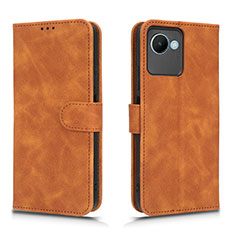 Funda de Cuero Cartera con Soporte Carcasa L01Z para Realme C30 Marron