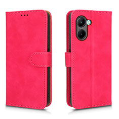 Funda de Cuero Cartera con Soporte Carcasa L01Z para Realme C33 (2023) Rosa Roja