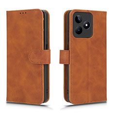 Funda de Cuero Cartera con Soporte Carcasa L01Z para Realme C51 Marron