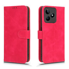 Funda de Cuero Cartera con Soporte Carcasa L01Z para Realme C51 Rosa Roja