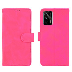 Funda de Cuero Cartera con Soporte Carcasa L01Z para Realme GT 5G Rosa Roja