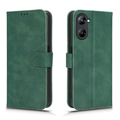 Funda de Cuero Cartera con Soporte Carcasa L01Z para Realme V30 5G Verde