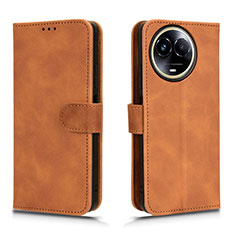 Funda de Cuero Cartera con Soporte Carcasa L01Z para Realme V50s 5G Marron