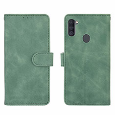 Funda de Cuero Cartera con Soporte Carcasa L01Z para Samsung Galaxy A11 Verde