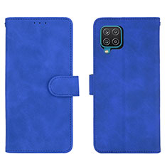 Funda de Cuero Cartera con Soporte Carcasa L01Z para Samsung Galaxy A12 5G Azul