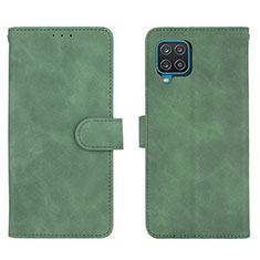 Funda de Cuero Cartera con Soporte Carcasa L01Z para Samsung Galaxy A12 5G Verde