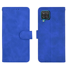 Funda de Cuero Cartera con Soporte Carcasa L01Z para Samsung Galaxy A12 Nacho Azul