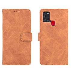 Funda de Cuero Cartera con Soporte Carcasa L01Z para Samsung Galaxy A21s Marron