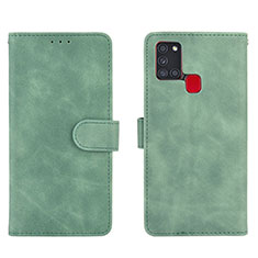 Funda de Cuero Cartera con Soporte Carcasa L01Z para Samsung Galaxy A21s Verde