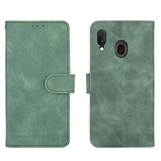 Funda de Cuero Cartera con Soporte Carcasa L01Z para Samsung Galaxy A30 Verde