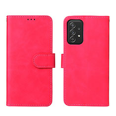 Funda de Cuero Cartera con Soporte Carcasa L01Z para Samsung Galaxy A52 4G Rosa Roja