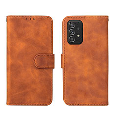 Funda de Cuero Cartera con Soporte Carcasa L01Z para Samsung Galaxy A52 5G Marron