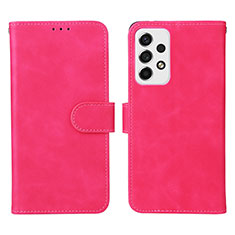 Funda de Cuero Cartera con Soporte Carcasa L01Z para Samsung Galaxy A53 5G Rosa Roja
