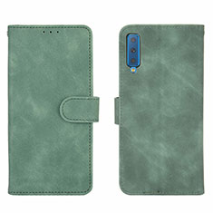 Funda de Cuero Cartera con Soporte Carcasa L01Z para Samsung Galaxy A7 (2018) A750 Verde