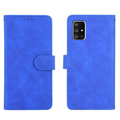 Funda de Cuero Cartera con Soporte Carcasa L01Z para Samsung Galaxy A71 4G A715 Azul