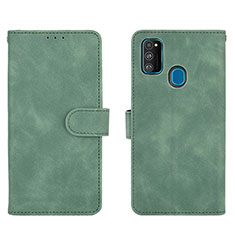 Funda de Cuero Cartera con Soporte Carcasa L01Z para Samsung Galaxy M30s Verde