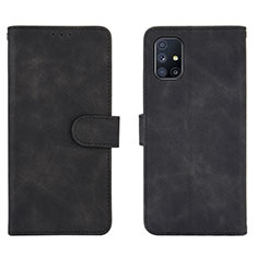 Funda de Cuero Cartera con Soporte Carcasa L01Z para Samsung Galaxy M51 Negro