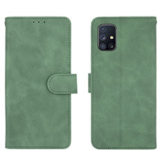 Funda de Cuero Cartera con Soporte Carcasa L01Z para Samsung Galaxy M51 Verde