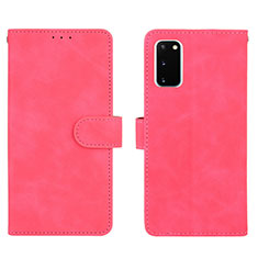 Funda de Cuero Cartera con Soporte Carcasa L01Z para Samsung Galaxy S20 FE (2022) 5G Rosa Roja