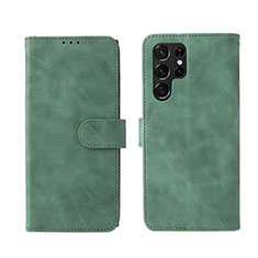 Funda de Cuero Cartera con Soporte Carcasa L01Z para Samsung Galaxy S25 Ultra 5G Verde