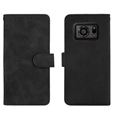 Funda de Cuero Cartera con Soporte Carcasa L01Z para Sharp Aquos R6 Negro