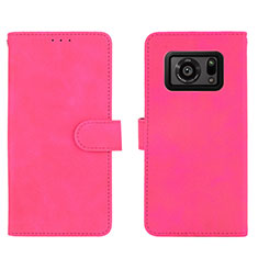 Funda de Cuero Cartera con Soporte Carcasa L01Z para Sharp Aquos R6 Rosa Roja