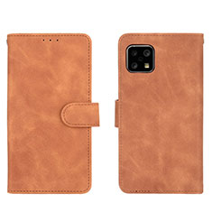 Funda de Cuero Cartera con Soporte Carcasa L01Z para Sharp Aquos Sense5G Marron