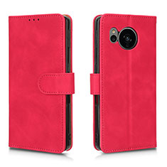 Funda de Cuero Cartera con Soporte Carcasa L01Z para Sharp Aquos Sense7 Plus Rosa Roja