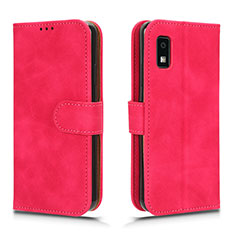 Funda de Cuero Cartera con Soporte Carcasa L01Z para Sharp Aquos wish3 Rosa Roja