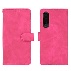 Funda de Cuero Cartera con Soporte Carcasa L01Z para Sharp Aquos Zero5G basic Rosa Roja