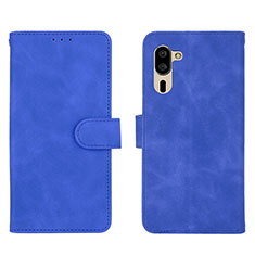 Funda de Cuero Cartera con Soporte Carcasa L01Z para Sharp Simple Sumaho 5 Azul