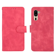 Funda de Cuero Cartera con Soporte Carcasa L01Z para Sharp Simple Sumaho 5 Rosa Roja