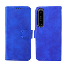 Funda de Cuero Cartera con Soporte Carcasa L01Z para Sony Xperia 1 IV SO-51C Azul