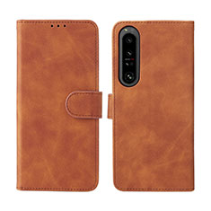 Funda de Cuero Cartera con Soporte Carcasa L01Z para Sony Xperia 1 IV SO-51C Marron