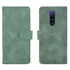 Funda de Cuero Cartera con Soporte Carcasa L01Z para Sony Xperia 1 Verde