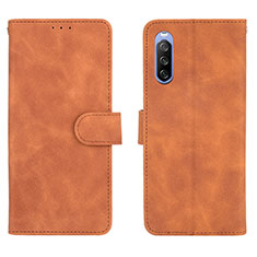 Funda de Cuero Cartera con Soporte Carcasa L01Z para Sony Xperia 10 III SO-52B Marron