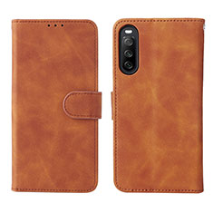 Funda de Cuero Cartera con Soporte Carcasa L01Z para Sony Xperia 10 IV SOG07 Marron