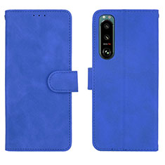 Funda de Cuero Cartera con Soporte Carcasa L01Z para Sony Xperia 5 III SO-53B Azul