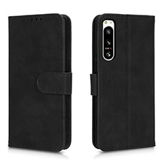 Funda de Cuero Cartera con Soporte Carcasa L01Z para Sony Xperia 5 IV Negro