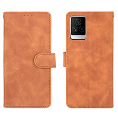 Funda de Cuero Cartera con Soporte Carcasa L01Z para Vivo iQOO 7 5G Marron